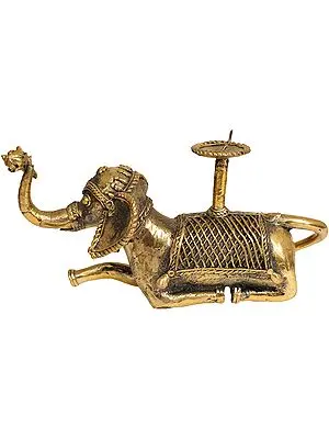 Tribal Elephant Figurine Candle Stand
