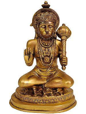 7" Lord Hanuman In Brass | Handmade | Made In India