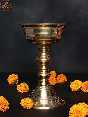 Butter Puja Lamp In Brass | Handmade | Made In India