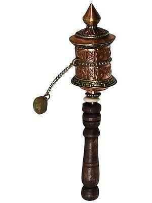 Tibetan Buddhist Small Prayer Wheel from Nepal with Syllable Mantra
