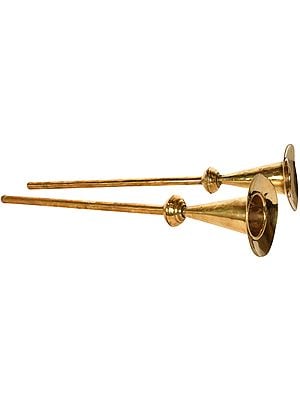 24" Temple Trumpet In Brass | Handmade | Made In India