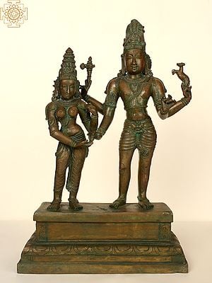 15" Marriage of Shiva and Parvati (Kalayan Sundaram) | Handmade | Madhuchista Vidhana (Lost-Wax) | Panchaloha Bronze from Swamimalai