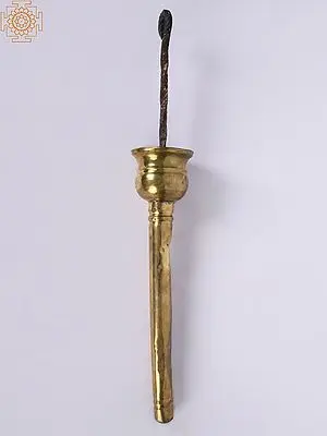 15" Torch for Temples in Brass | Handmade | Made in India