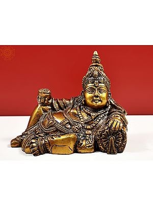 6" KUBERA - The Lord of Wealth In Brass | Handmade | Made In India