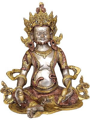 10" Kubera (God of Wealth) Brass Statue | Handmade | Made In India