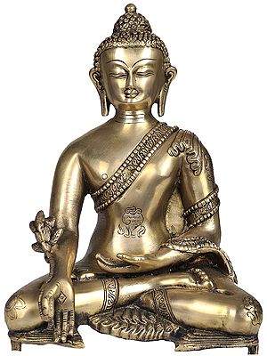 11" The Medicine Buddha (Tibetan Buddhist Deity) In Brass | Handmade | Made In India