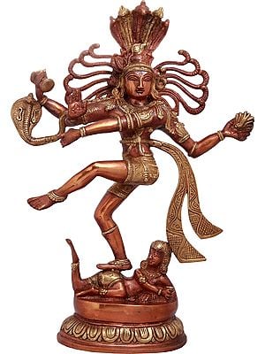 17" Lord Shiva as Nataraja Brass Sculpture | Handmade | Made in India