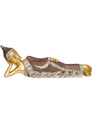 17" Parinirvana Buddha Brass Sculpture | Handmade | Made In India