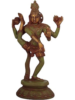 12" Exquisite Rudratandava Brass Sculpture – Divine Dance of Lord Shiva, Handmade in India
