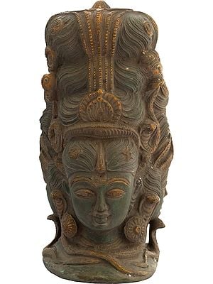 8" Mukhalingam (Parvati on Rear Side) In Brass | Handmade | Made In India