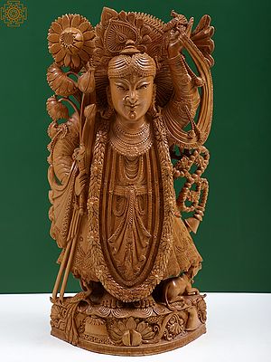 18" Krishna as Shrinath Ji in Wooden