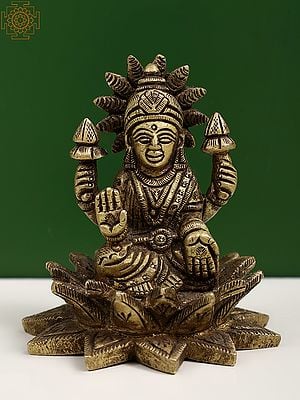 2" Small Brass Blessing Goddess Lakshmi