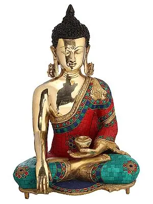 Brass Statue Exotic India Tibetan Buddhist Lord Buddha in Dharmachakra Mudra Made in Nepal Brass Statue Exotic India Tibetan Buddhist Lord Buddha in Dharmachakra Mudra Made in Nepal
