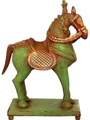Saddled Horse on Pedestal