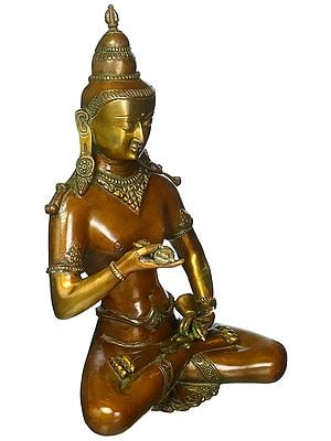 13" Vajrasattva (Tibetan Buddhist Deity) In Brass | Handmade | Made In India