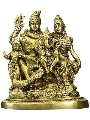 5" The Shiva Parivar Brass Statue | Handmade | Made in India