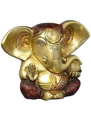7" Long Ear Lord Ganesha Statue in Brass | Handmade | Made in India