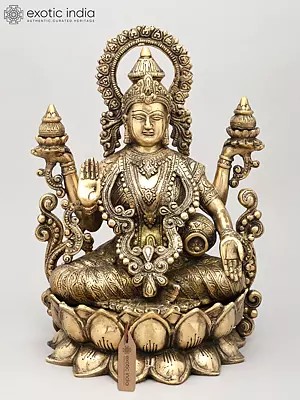 Kamalasana Goddess Lakshmi In Brass | Handmade | Made In India
