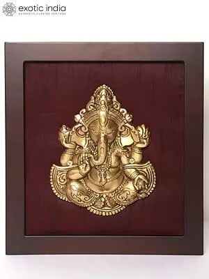 Framed Lord Ganesha in Aashirwad Mudra | Wall Hanging