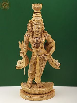 Lord Krishna With A Staff And An Unusual Crown