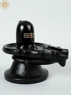 4" Black Marble Shiva Linga Idol | Handmade | Made in India