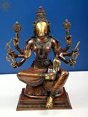 13" Superfine Statue of Goddess Varahi - Bestower of Siddhi In Brass