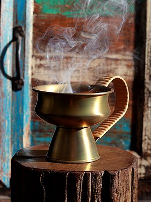 6" Brass Dhoop Dani | Handmade Incense Holder | Home Decor and Fragrances