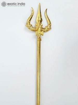 64" Large Brass Shiva's Trident / Trishul | Handmade