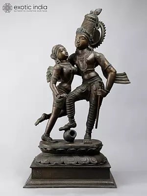32" Large Dancing Radha Krishna | Madhuchista Vidhana (Lost-Wax) | Panchaloha Bronze from Swamimalai