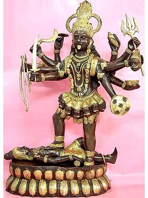 33" Large Size Mahakali, or Kali In Brass | Handmade | Made In India