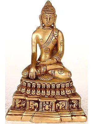 Bhumisparsha Buddha on a High Throne (Small Sculpture)