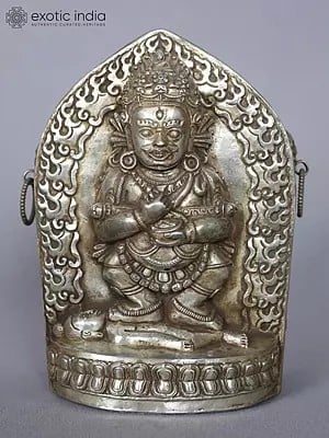 7'' Deity Safu Mahakala From Nepal | Silver Ghau