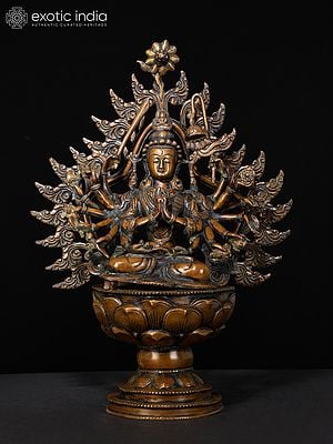 16" Japanese Durga (Juntei Kannon or Chandi) In Brass | Handmade