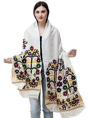 Shawl from Kutchh with Hand-Embroidery and Mirrors