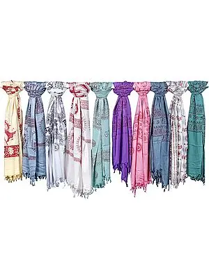 Lot of Ten Printed Prayer Shawl