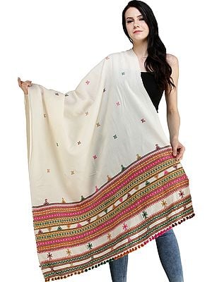 Shawl from Kutch with Multicolor Thread Weave