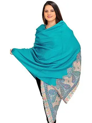 Capri-Breeze Self Weave Jamawar Shawl from Amritsar with Kani Border