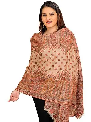 Shifting-Sand Jamawar Stole from Amritsar with Woven Bootis
