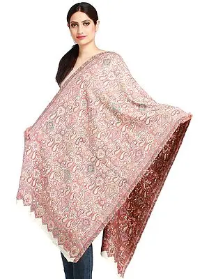 Multicolor Amritsari Kani Jamawar Stole with All-Over Woven Paisleys