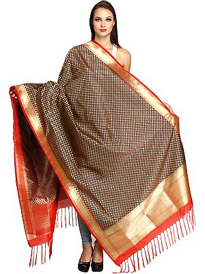 Brocaded Banarasi Dupatta with Zari-Woven Bootis All-Over