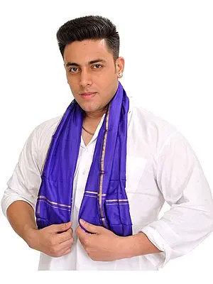 Royal-Blue Ritual Pure Silk Scarf for Men