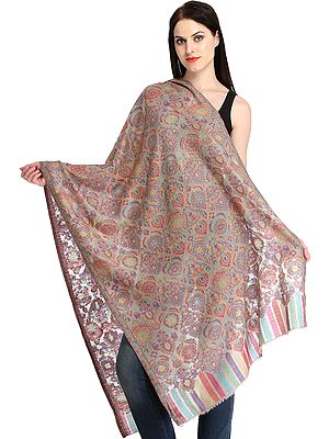 Kani Jamawar Stole with Floral Weave