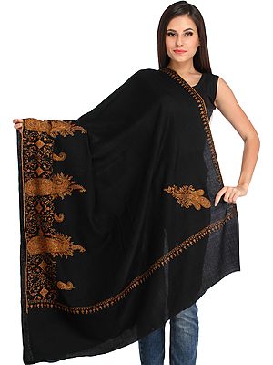 Tusha Shawl from Kashmir with Sozni-Embroidery by Hand