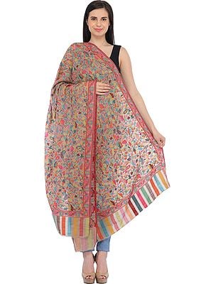 Multicolor Kani Jamawar Shawl with Woven Paisleys