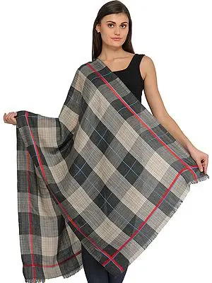Gray and Moonlight Plaid Stole