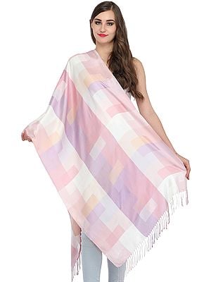 Reversible Pure Silk Stole with Woven Checks