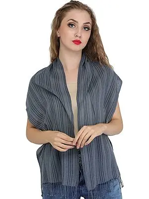 Scarf from Nepal with Woven Stripes
