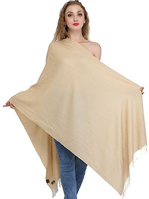 Plain Cashmere Silk Stole from Nepal