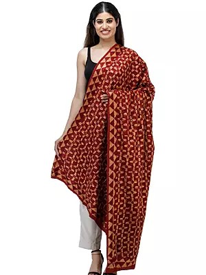Phulkari Dupatta from Punjab with Embroidery All-Over and Sequins