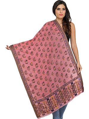 Kani Jamawar Stole with Woven Flowers